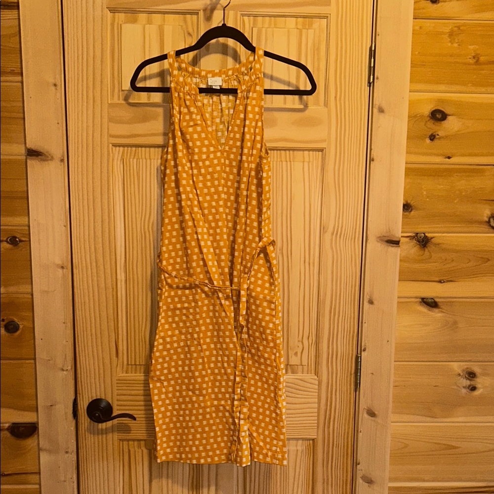 Orange Polka Dot Sleeveless Dress